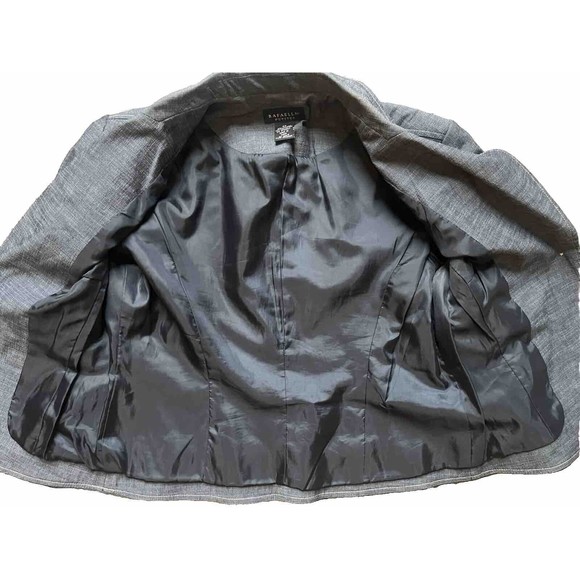 Rafaela Jean Denim Blazer Jacket Women's Size 6P with Shoulder Pads - Picture 3 of 5